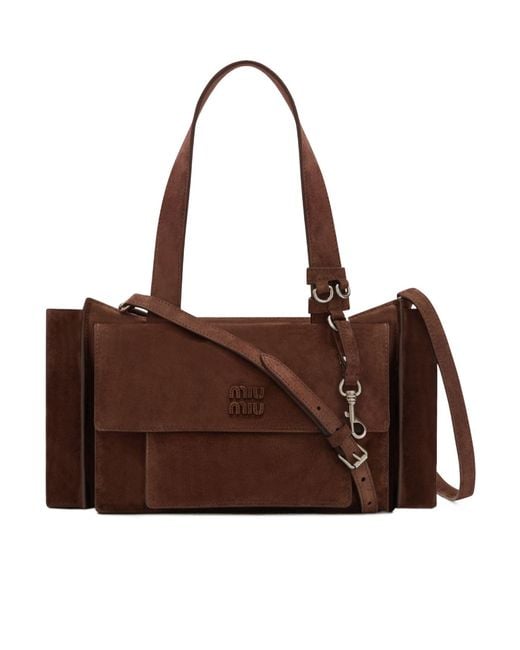 Miu Miu Brown Multi-Pocket Hand-Held Bag