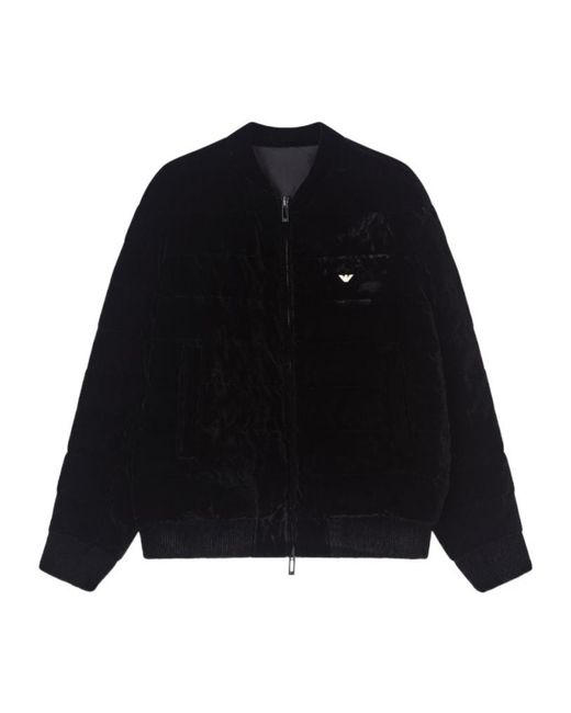 Emporio Armani Black Zip-Up Reversible Bomber Jacket for men
