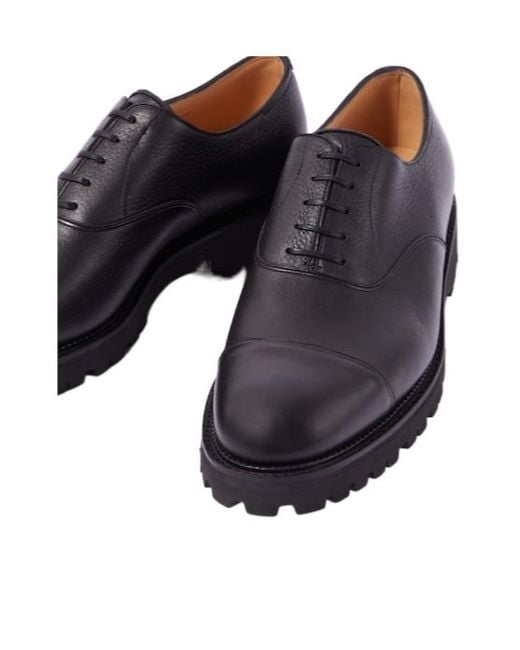 John Lobb Blue Platform Oxford Shoes for men