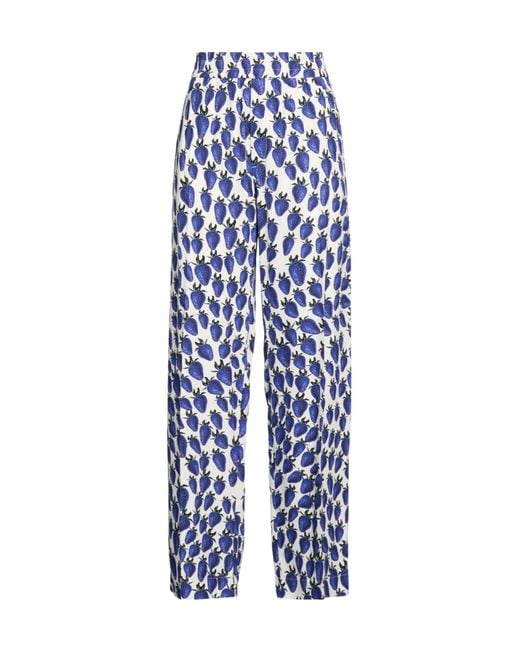 Burberry Blue Print Casual Trousers