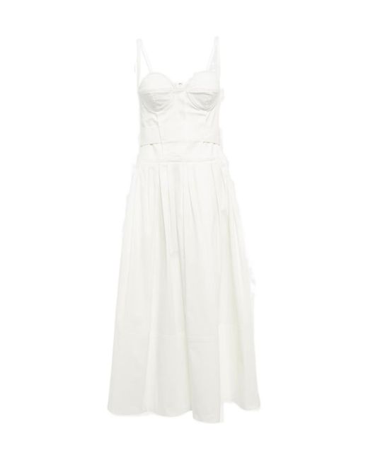 Proenza Schouler White Cotton-Blend Midi Dress