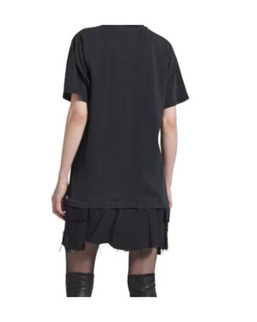 Balenciaga Black Luxury Script Hybrid T-Shirt Dress