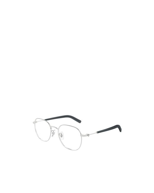Montblanc White Eyewear Round Frame Glasses for men