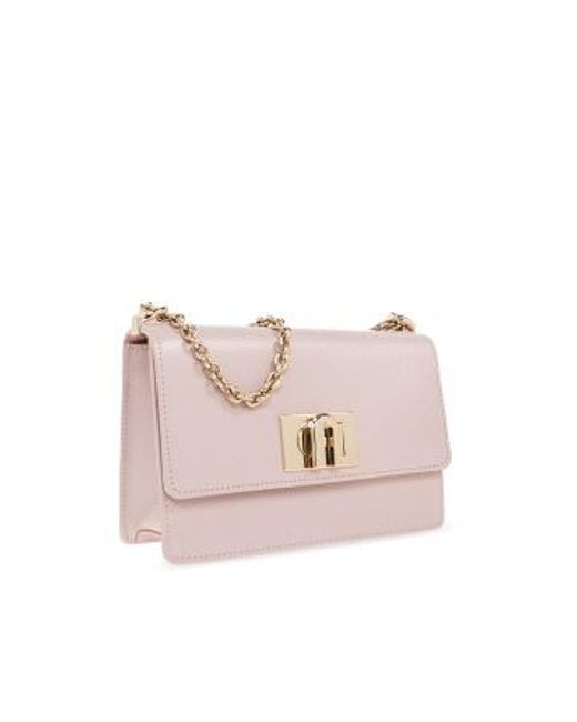 Furla Pink Logo Chain Shoulder Bag