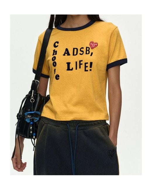 ANDERSSON BELL Yellow Crew Neck T-Shirt