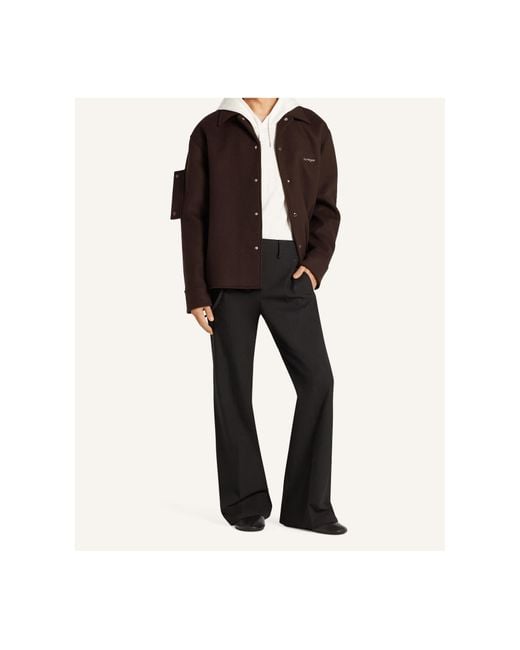 Courreges Brown Courrèges Logo Embroidered Shirt Jacket for men