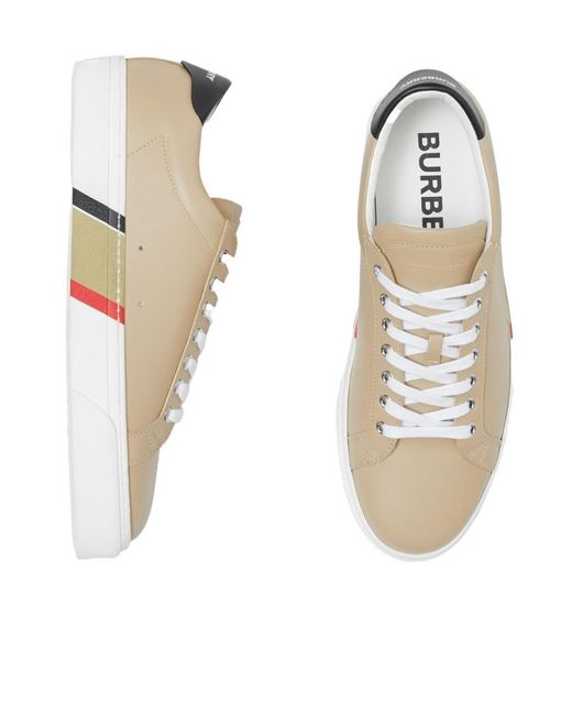 Burberry Natural Stripe-Detail Low-Top Sneakers for men