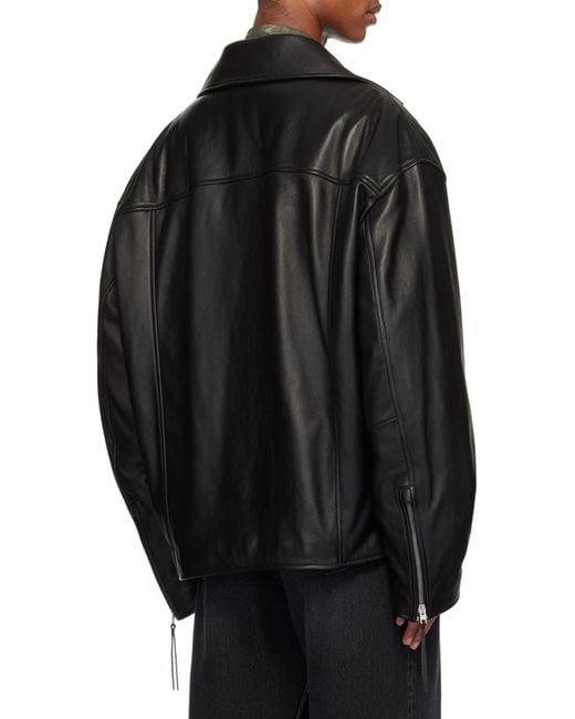 Acne Black Zip-Up Biker Jacket for men
