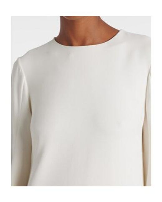 Oscar de la Renta White Lace-Trimmed Silk-Blend Georgette Kaftan
