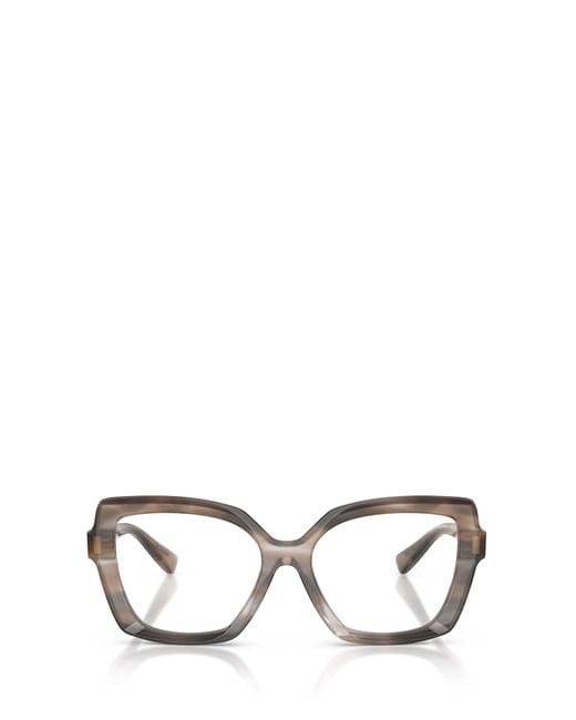Dolce & Gabbana White Eyewear Butterfly Frame Glasses