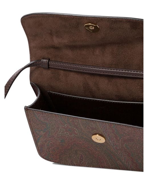 Etro Brown Logo Plaque Shoulder Bag