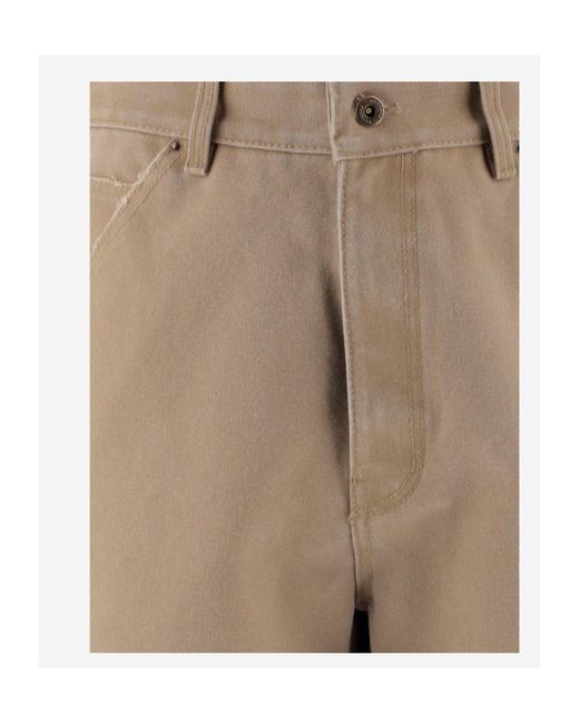 we11done Gray Logo Patch Pants for men