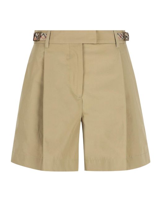 Burberry Natural Check-Buckle Bermuda Shorts