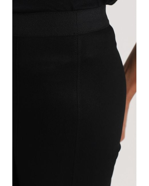 Helmut Lang Black Cropped Flared Ribbed Leggings