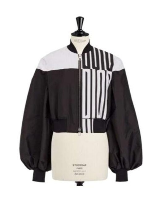 Dior Black Cropped Bomber Jacket With Bishop Sleeves