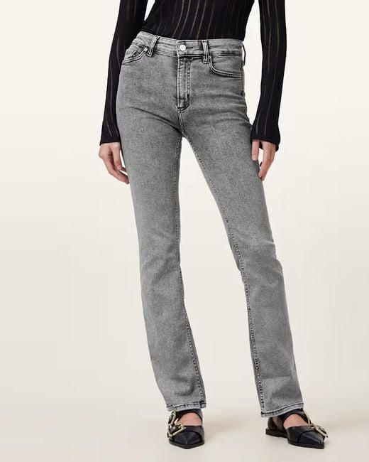 AllSaints Gray Straight Leg Jeans