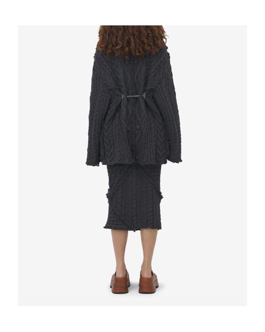 McQueen Black Twisted Knitted Cardigan
