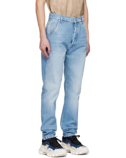 Balmain Blue Straight Cut Jeans for men