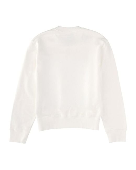 MM6 by Maison Margiela White Numeric Signature Label Crewneck Sweatshirt
