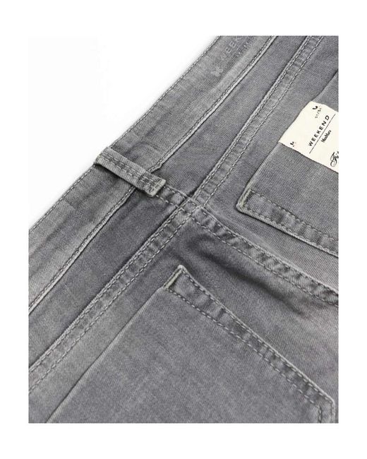 Weekend by Maxmara Gray Logo Details Jeans