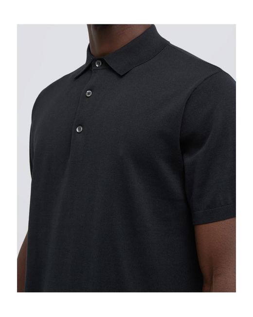 Aspesi Black Button Polo Shirt for men