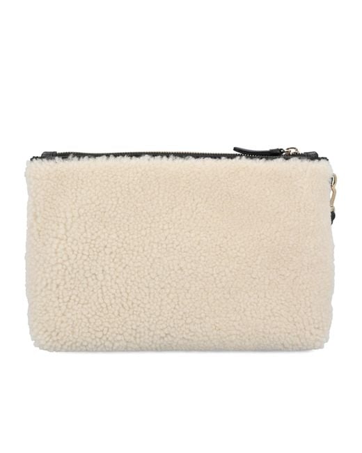Jimmy Choo Natural Logo Embroidered Clutch Bag