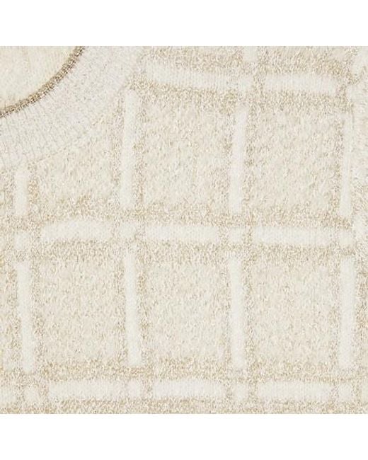 Gucci White Wool And Lamé Check Jacquard Top