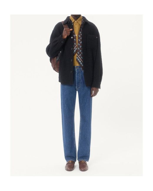 Valentino Black Textured Button-Up Shirt Jacket for men