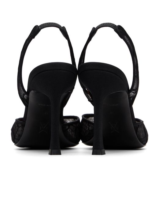 AMINA MUADDI Black Camelia Lace Sling 90 Pointed-Toe High-Heeled Sandals