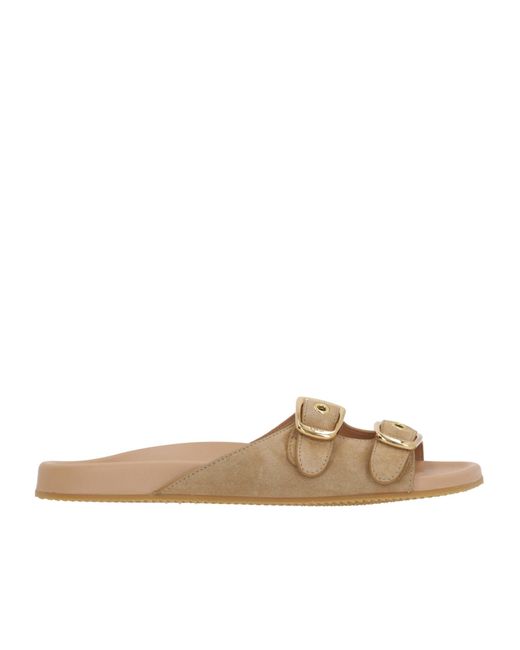 Chloé Brown Chloé Double-Strap Slides