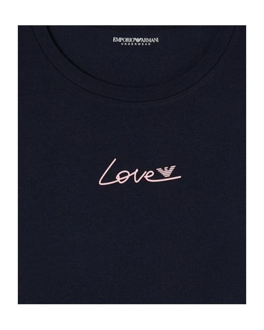 Emporio Armani Blue Crew Neck Short-Sleeved T-Shirt for men