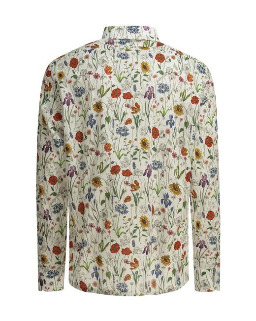 Junya Watanabe White Floral-Printed Buttoned Shirt for men