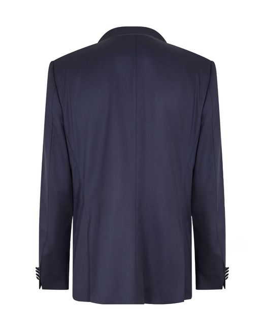 Boss Blue Single-Breasted Tuxedo Jacket for men