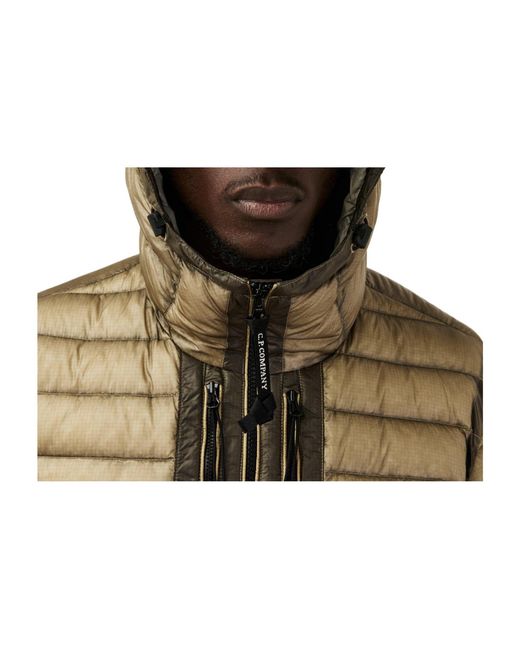 C P Company Green D.D. Shell Goggle Down Jacket for men