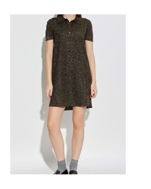 A.P.C. Green Lurex Thread Dress
