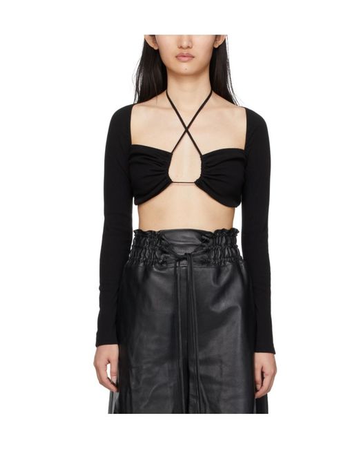 Rosetta Getty Black Long-Sleeved Blouse