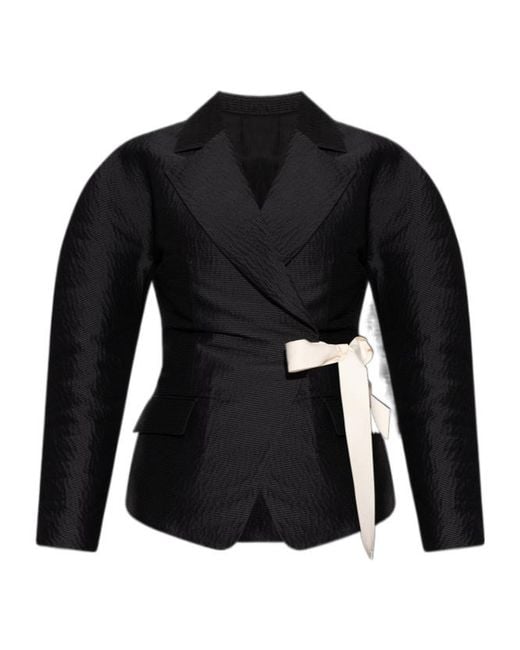Lanvin Black Belted Jacquard Jacket