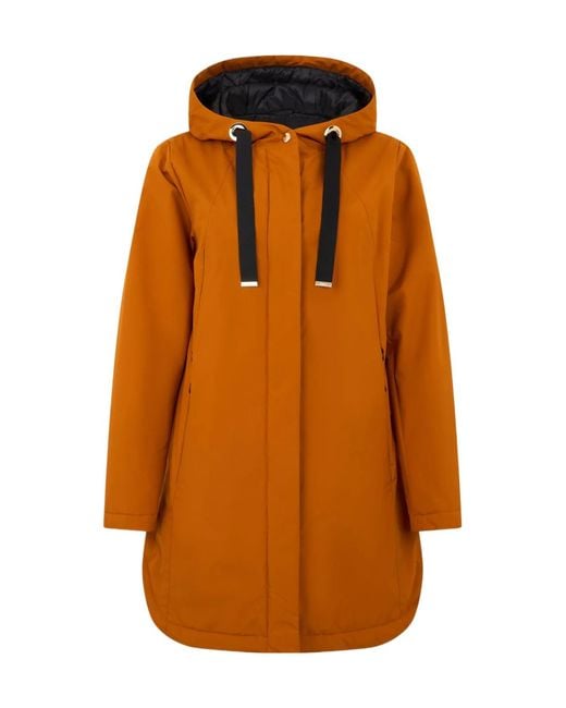 Herno Orange Hooded Padded Coat