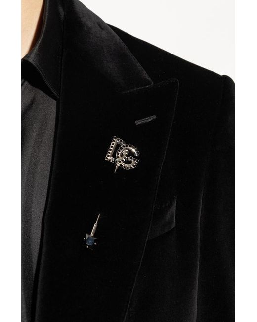 Dolce & Gabbana White Dg Logo Brooch for men