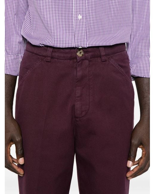 Brunello Cucinelli Purple Cotton Trousers for men