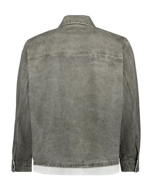 IRO Gray Celino Washed Button-Up Denim Shirt for men