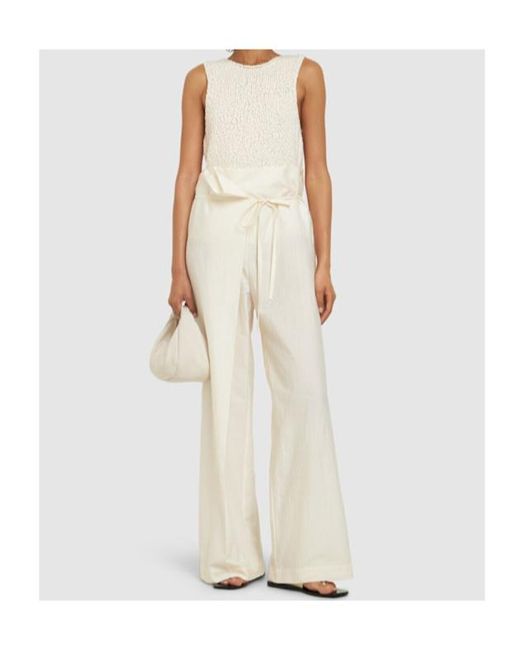 Rohe White Waist Tie Casual Pants