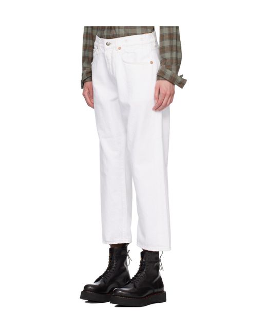 R13 White Belt Loop Jeans