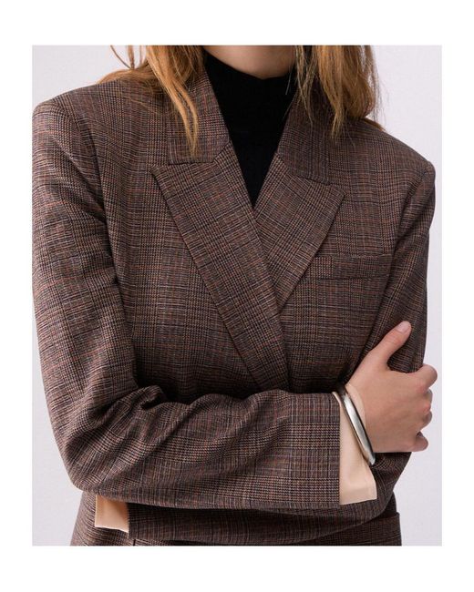 Liu Jo Brown Prince Of Wales Check Jacket