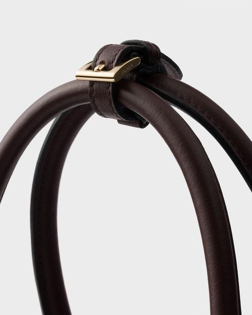 Prada Brown Logo Detailed Open Top Large Tote Bag