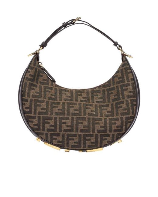 Fendi Gray Graphy Small Hobo Bag