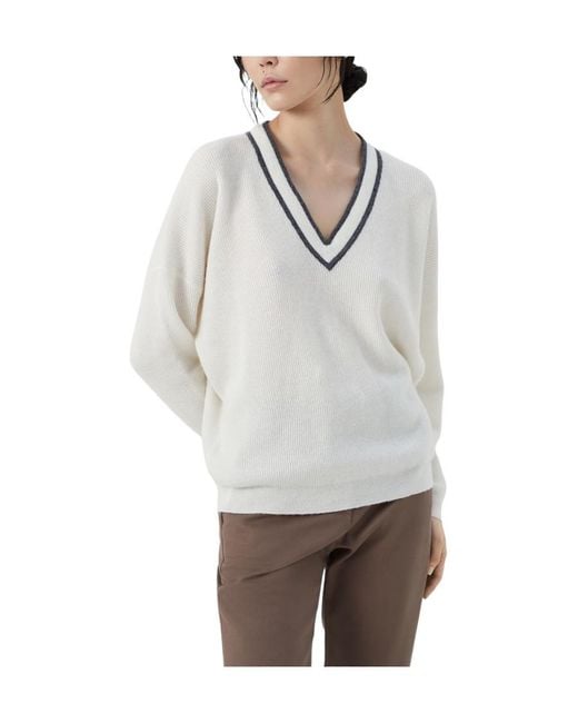Brunello Cucinelli Gray Monili-Embellished Wool-Blend Jumper