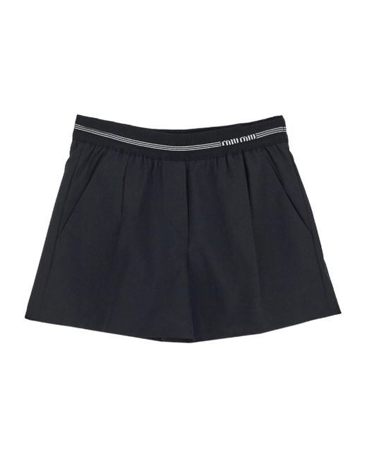 Miu Miu Blue Elasticated Waistband Shorts