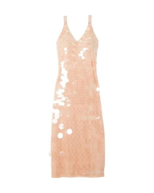 Jonathan Simkhai Natural Madysen Sequined Tulle Midi Dress