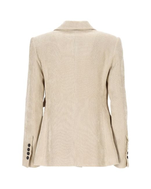 D.exterior Natural Long-Sleeve Blazer